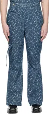 The World Is Your Oyster Blue Snow-washed Jeans In Blue