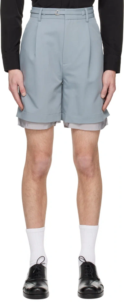 The World Is Your Oyster Gray Layered Shorts In Grey