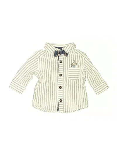 Pre-owned The World Of Beatrix Potter Babies' Long Sleeve Button Down Shirt In White