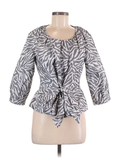 Pre-owned The Wrights 3/4 Sleeve Blouse In Gray