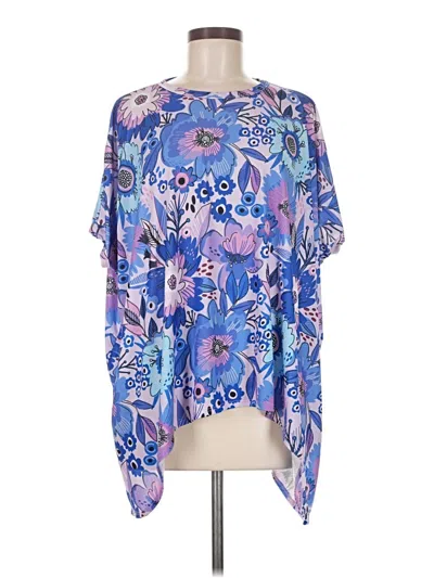 Pre-owned The Zigzag Stripe 3/4 Sleeve Blouse In Blue