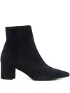 Thea Mika 50mm Pointed-toe Block-heel Boots In Blue