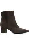 Thea Mika 50mm Pointed-toe Block-heel Boots In Brown