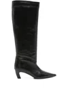Thea Mika 60mm Pointed-toe Calf-leather Boots In Black