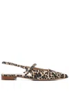 Thea Mika Leopard Ballet Flats In Brown