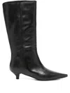 Thea Mika Pointed-toe Leather Boots In Black