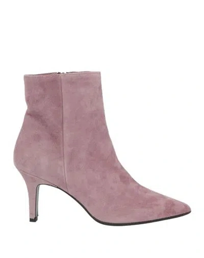 Thea Mika Woman Ankle Boots Mauve Size 11 Leather In Purple