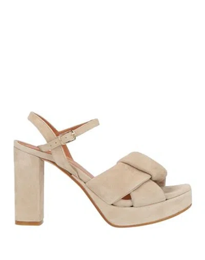 Thea Mika Woman Sandals Beige Size 9 Leather In Neutral