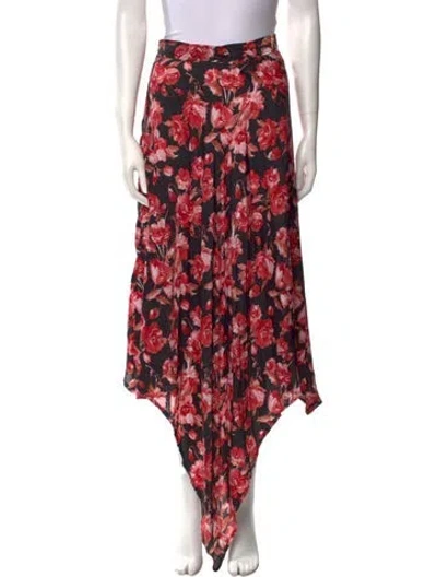 Pre-owned Thebe Magugu Floral Print Long Skirt In Black