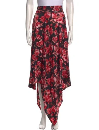 Pre-owned Thebe Magugu Floral Print Long Skirt In Black
