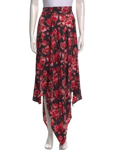 Pre-owned Thebe Magugu Floral Print Long Skirt In Black
