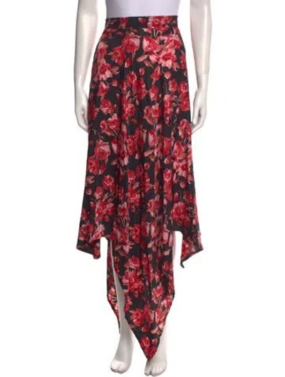 Pre-owned Thebe Magugu Floral Print Long Skirt In Black