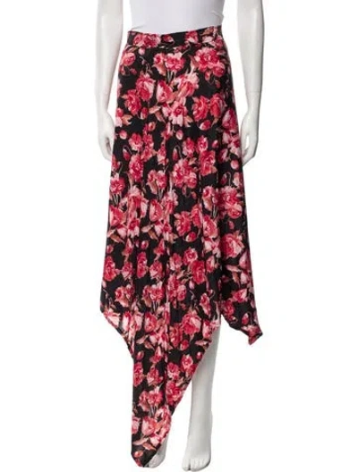 Pre-owned Thebe Magugu Floral Print Long Skirt In Black