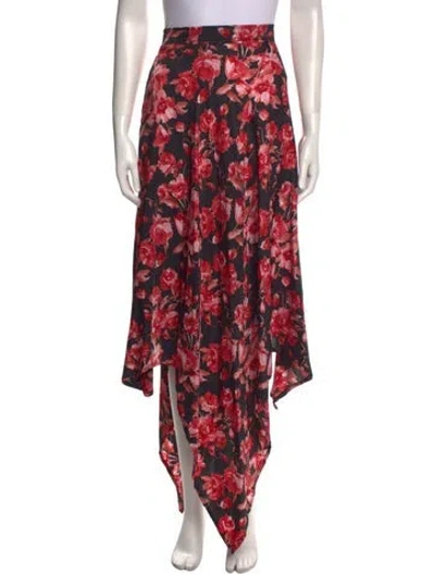 Pre-owned Thebe Magugu Floral Print Long Skirt In Black