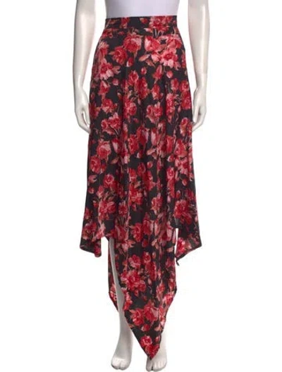 Pre-owned Thebe Magugu Floral Print Long Skirt In Black