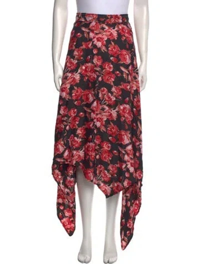 Pre-owned Thebe Magugu Floral Print Long Skirt In Black