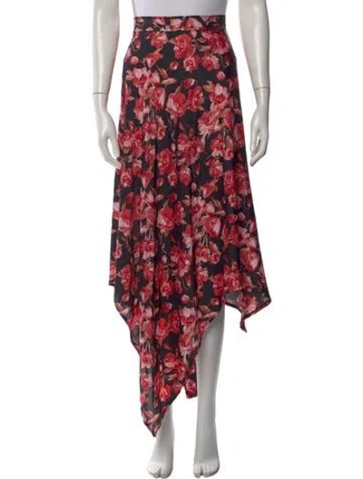 Pre-owned Thebe Magugu Floral Print Long Skirt In Black
