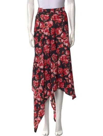 Pre-owned Thebe Magugu Floral Print Midi Length Skirt In Black