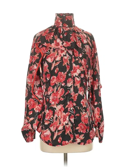 Pre-owned Thebe Magugu Long Sleeve Blouse In Red