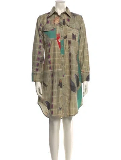 Pre-owned Thebe Magugu Printed Knee-length Dress In Neutral