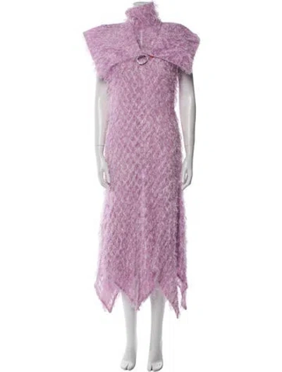 Pre-owned Thebe Magugu Printed Long Dress In Purple