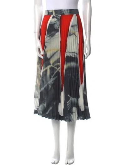 Pre-owned Thebe Magugu Printed Midi Length Skirt In Red