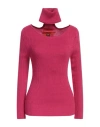 Thebe Magugu Woman Turtleneck Magenta Size L Wool In Magenta