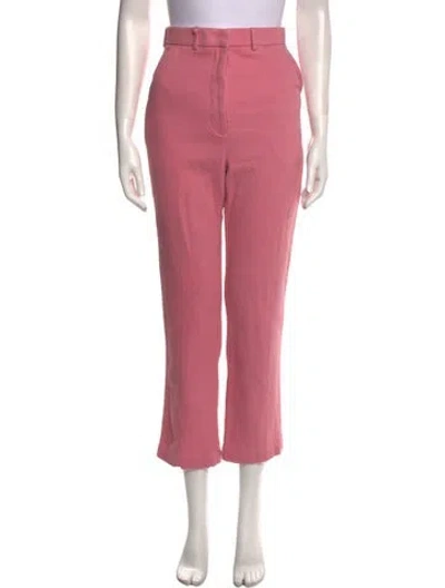 Pre-owned Thebe Magugu Wool Straight Leg Pants In Pink