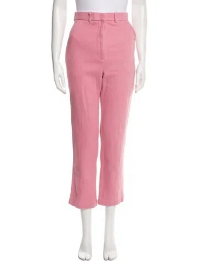 Pre-owned Thebe Magugu Wool Straight Leg Pants In Pink