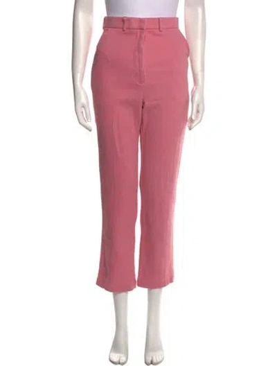 Pre-owned Thebe Magugu Wool Straight Leg Pants In Pink