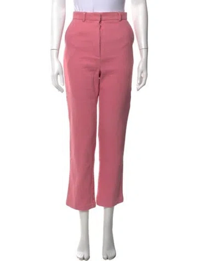 Pre-owned Thebe Magugu Wool Straight Leg Pants In Pink