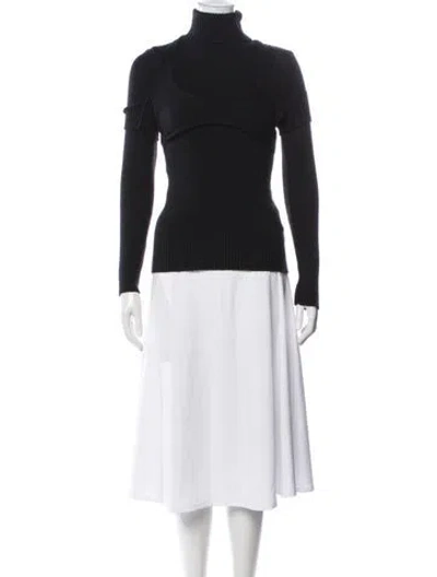 Pre-owned Thebe Magugu Wool Turtleneck Sweater In Black