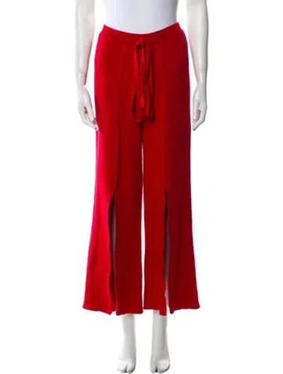 Pre-owned Thebe Magugu Wool Wide Leg Pants In Red
