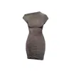 Thefour Women's Green / Brown / Grey Raf Mini Dress In Green/brown/grey