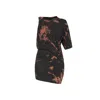 Thefour Women's Neutrals / Black / Brown Ajar Dress Hand-painted In Black/brown