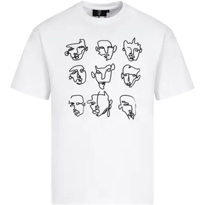 Thegtfashion Men's White Faces T-shirt