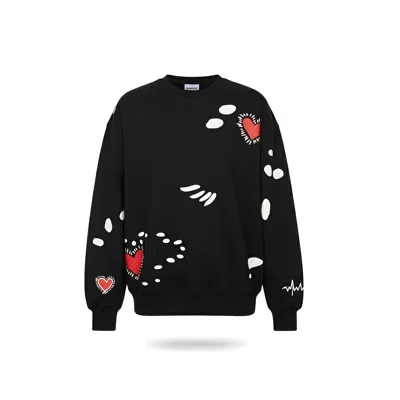 Thegtfashion Women's Black Heart Work - Sweatshirt