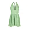 Thegtfashion Women's Green Halter Mini Dress