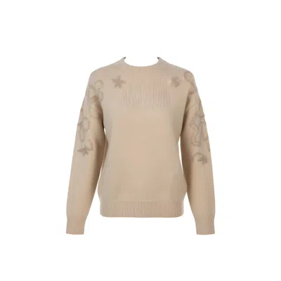 Thegtfashion Women's Neutrals Relaxed Fit Round Neck Knit Top In Brown