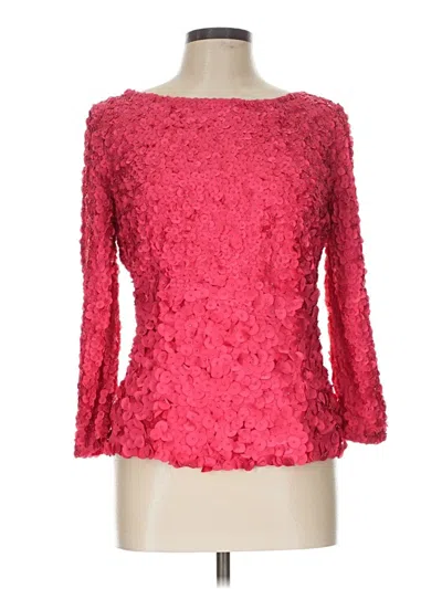 Pre-owned Theia 3/4 Sleeve Top Red Boatneck Tops