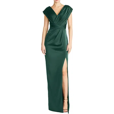 Theia Acari Womens Pleated Satin Evening Dress