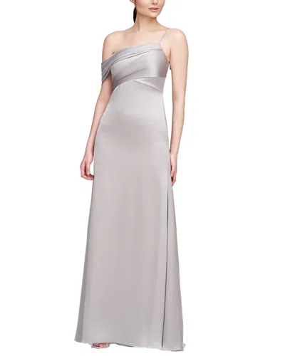 Theia Alaina One-shoulder Gown In Gray