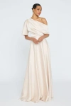 Theia Alessandra Asymmetrical Gown In Neutral