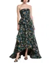 Theia Alice Jacquard Gown In Multi