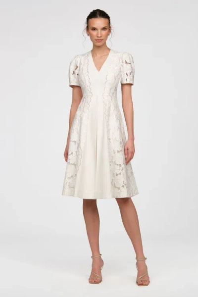 Theia Amal Linen Dress In White