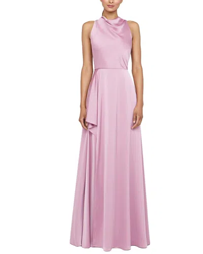 Theia Amara Cowl Drape Gown In Purple