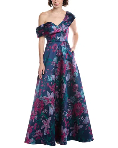Theia Angelica Midi Dress In Multi
