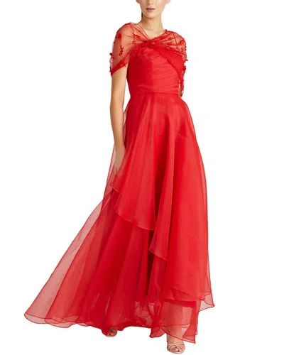 Theia Atlas Gown In Red