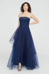 Theia Aubrey Strapless Beaded Organza Gown