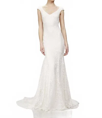 Theia Averlyn Cowl Back Wedding Gown In Ivory In White